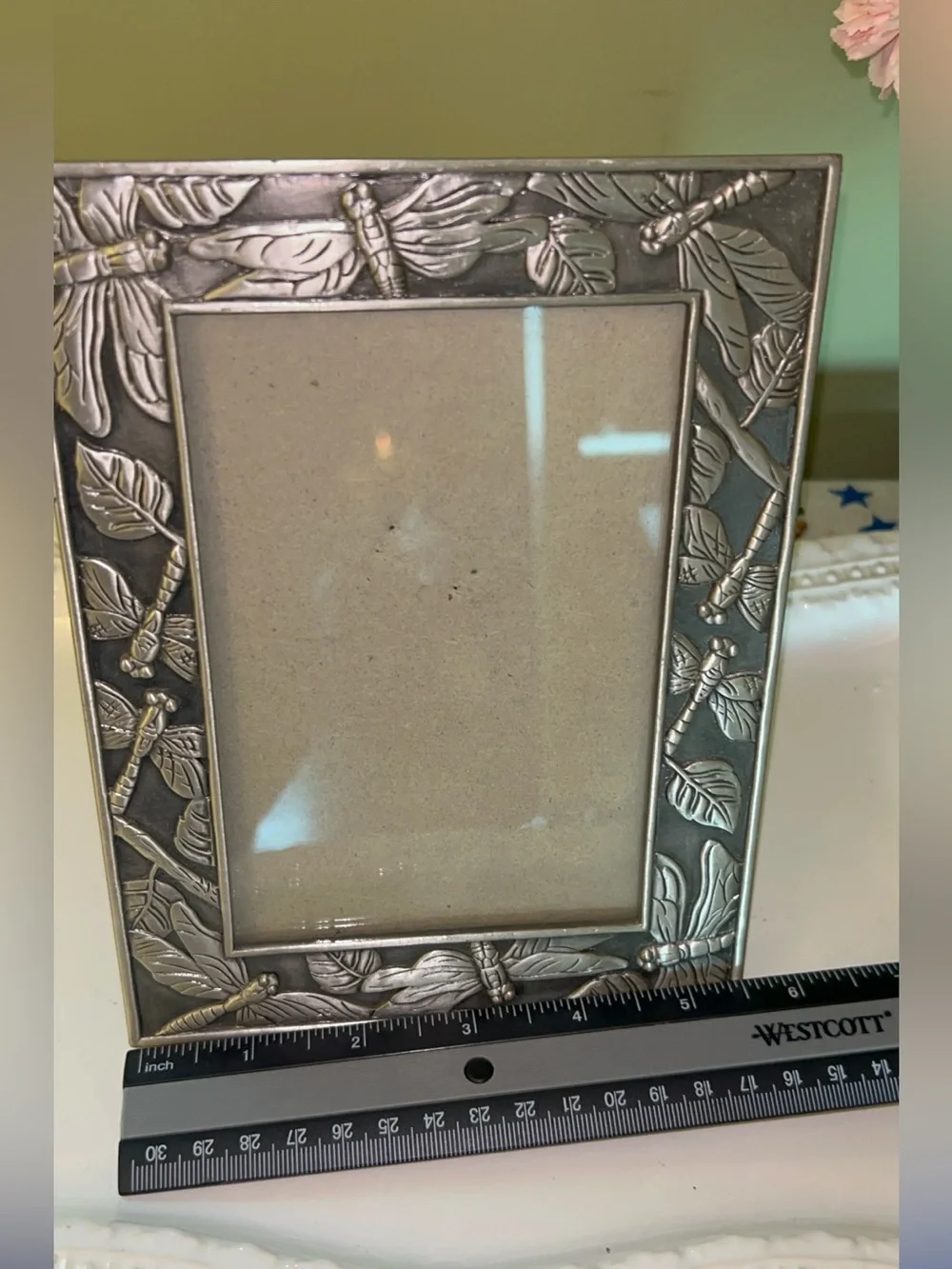 Vintage Pewter Dragonfly Frame 5x7